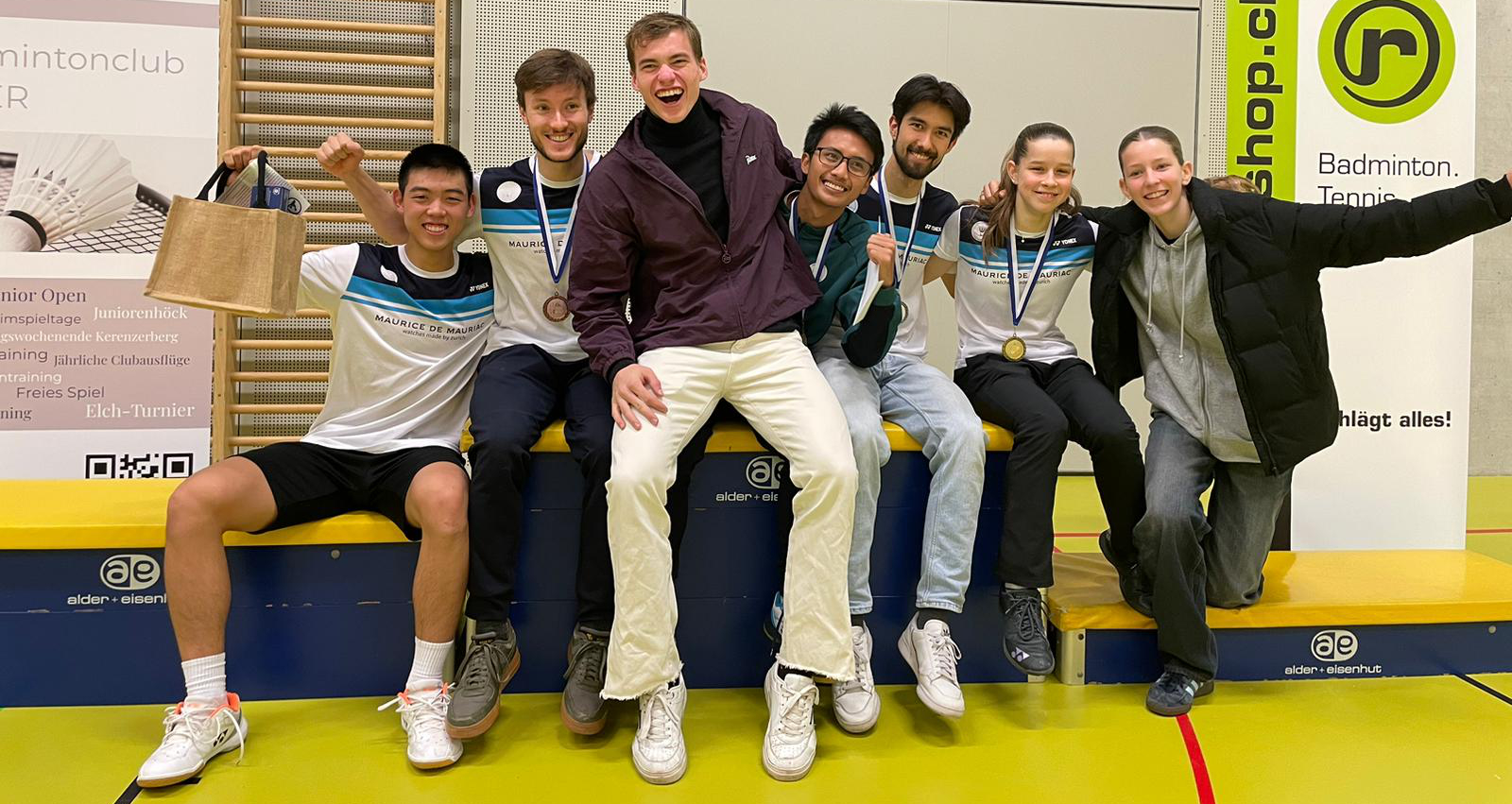 Successful BC Zurich players pose on the BVRZ Championship podium